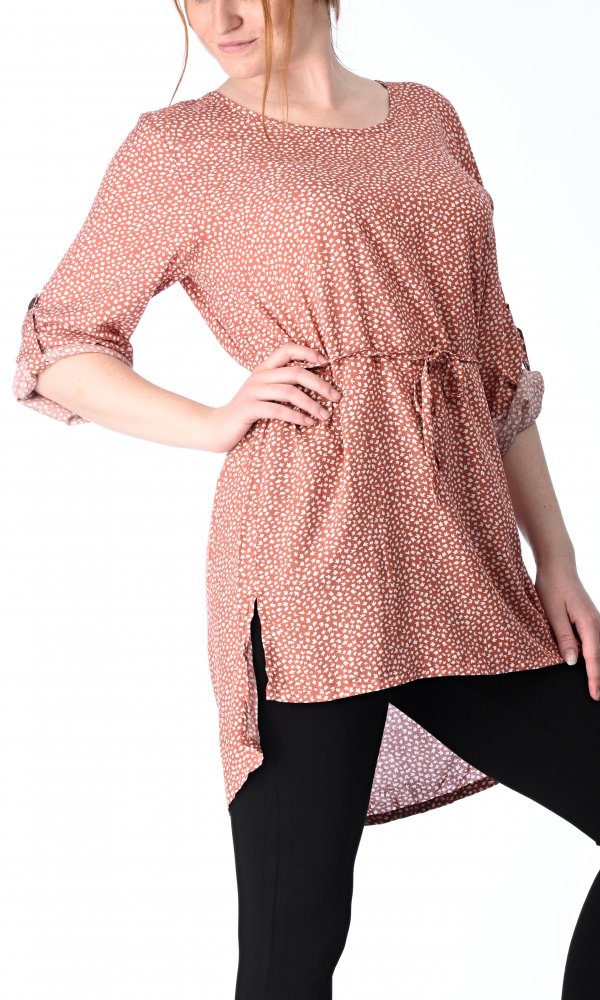 tunika-s-34-rukavem-cihlove-cervena-p03860